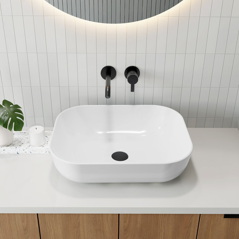 Sotomo 20" X 16" Bathroom Vessel Sink, Soft Rectangular Modern Sink For Bathrooms, Lavatories, And Powder Rooms