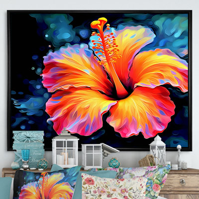 Hibiscus vibrant dans l'allure tropicale - décoration murale hibiscus