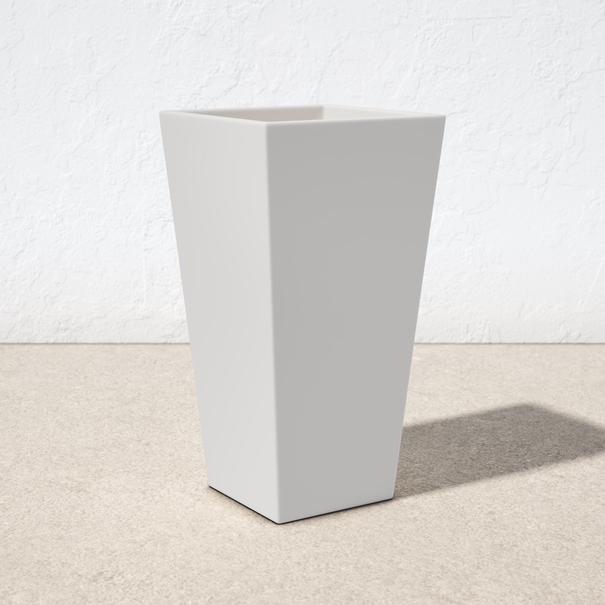 Robards Fiberglass Pot Planter, White, 30" H x 15" W x 15" D