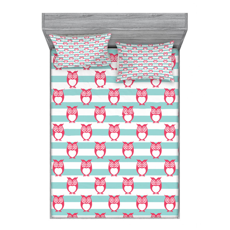 Microfiber Striped Sheet Set, Queen Sheet Set with Fitted Sheet
