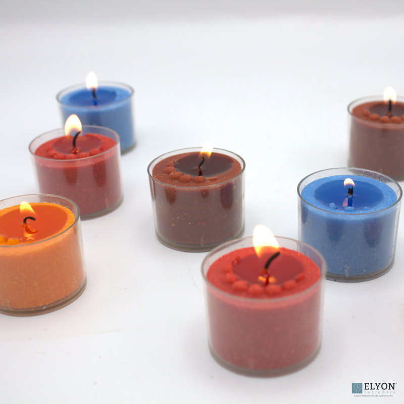Bougies chauffe-plat Elyon, Rouge / orange / bleu / brun