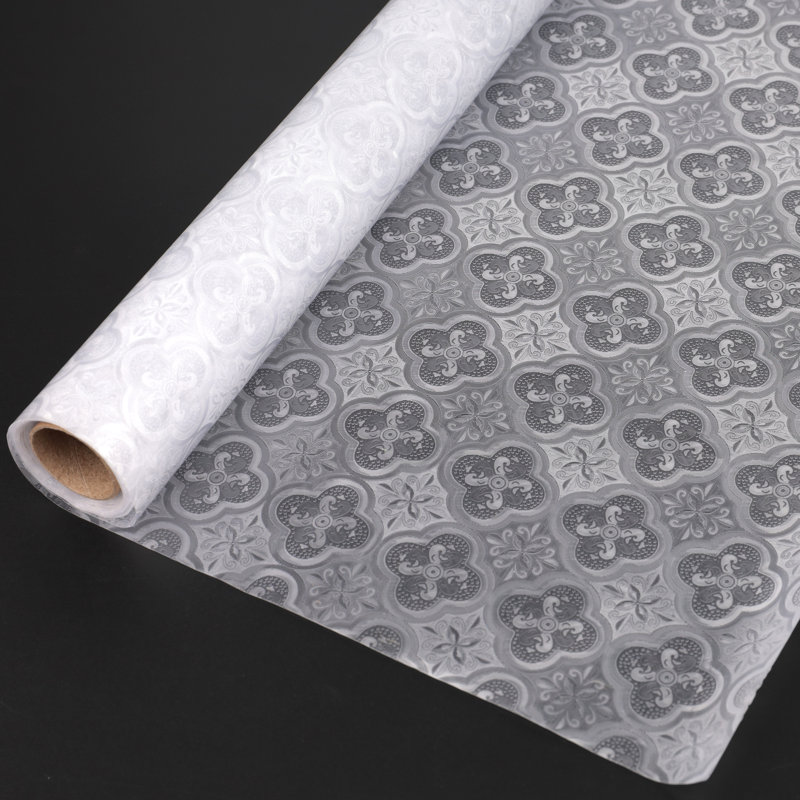 Adhésif décoratif fenêtre d'intimité 3D floral, H 35,4 po x l 78 po