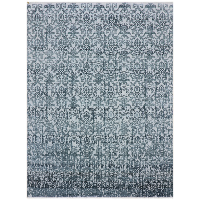 Damask Area Rug, Rectangle 9' x 12'