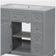 Ensemble de meuble-lavabo de 36 pouces, une armoire avec six tiroirs, bois massif et panneau de fibres à densité moyenne
