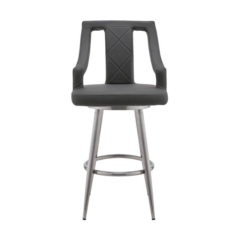 Tabourets de bar pivotants, similicuir gris, sièges pour la maison moderne