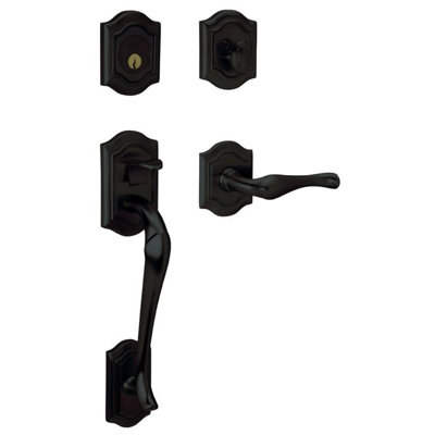 Bethpage Handleset with Single Cylinder Deadbolt and Door and Rosette