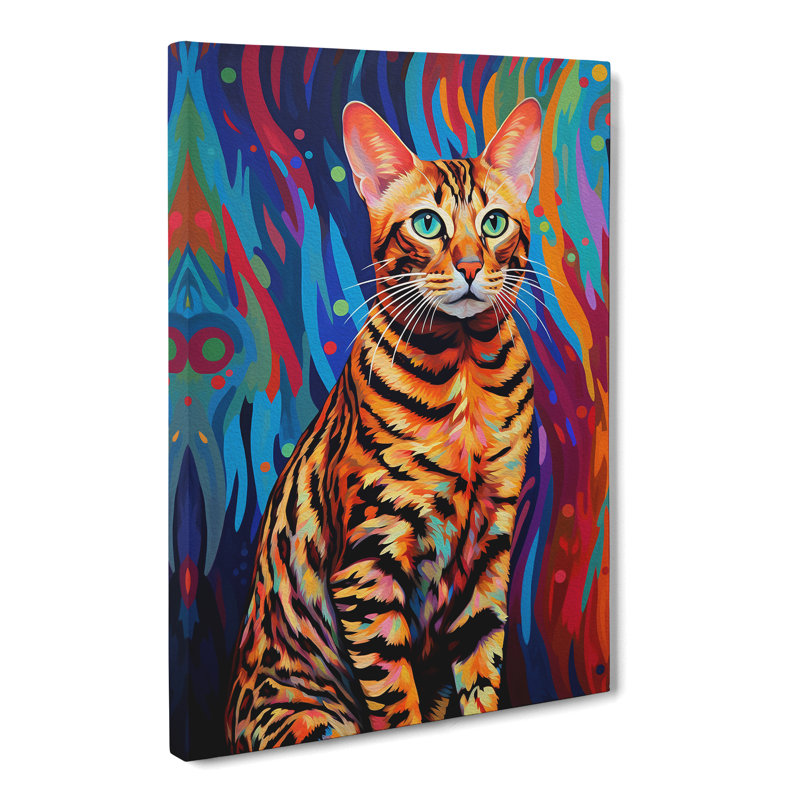 Bengal Cat Colour Field - Wrapped Canvas, 76cm H x 50cm W x 3cm D