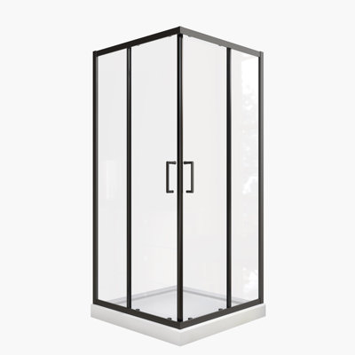 Sliding Shower Door, With 1/4" Tempered Glass, 34.625 In. X 72 In. Frame Neo-Angle Pivot Shower Enclosure