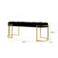 Adalya Velvet Tufted Bench  for Bedroom Furniture, Modern Accent Bench with Iron Metal Legs-95856686-95856685