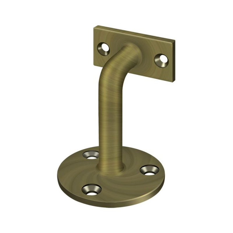 3" Projection Hand Rail Brackets, Antique Brass
