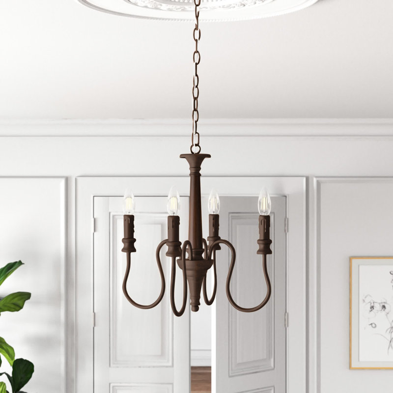 Aurianne Candle Style Traditional Chandelier, Weathered Oak, 81" H x 17" W x 17" D