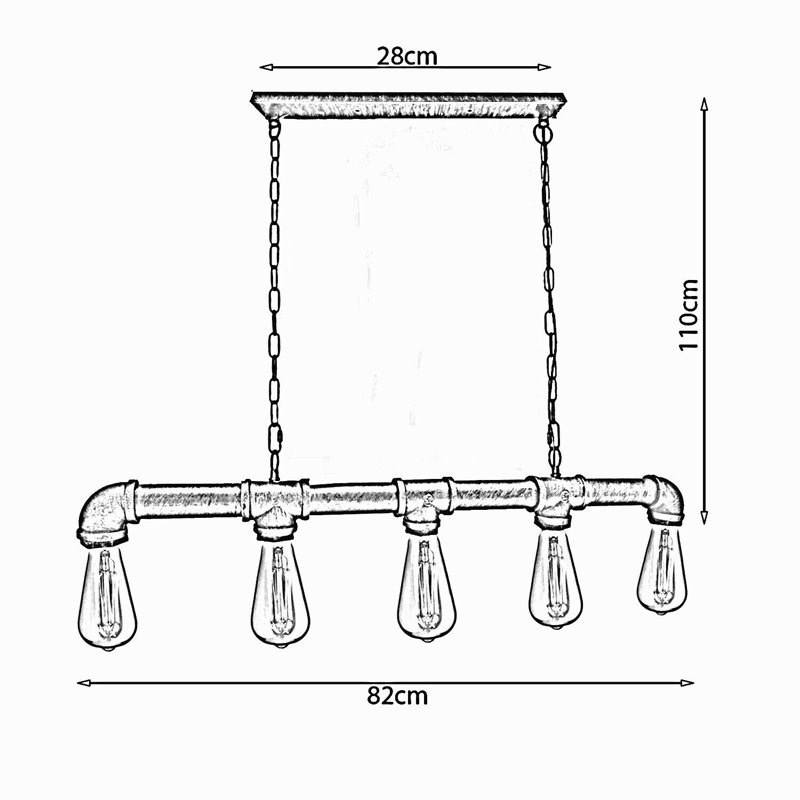 Kleinschmidt 5 - Light Kitchen Island Pendant, Brushed Silver