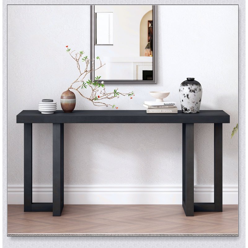 Console de conception géométrique avec pieds en pin massif, convenant au vestibule, au couloir, au salon et à la chambre à coucher