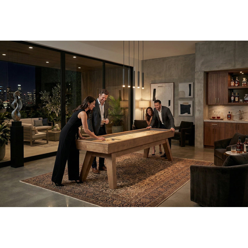 Doc & Holliday George 12' Shuffleboard Table In Natural Ash, Glazed Maple