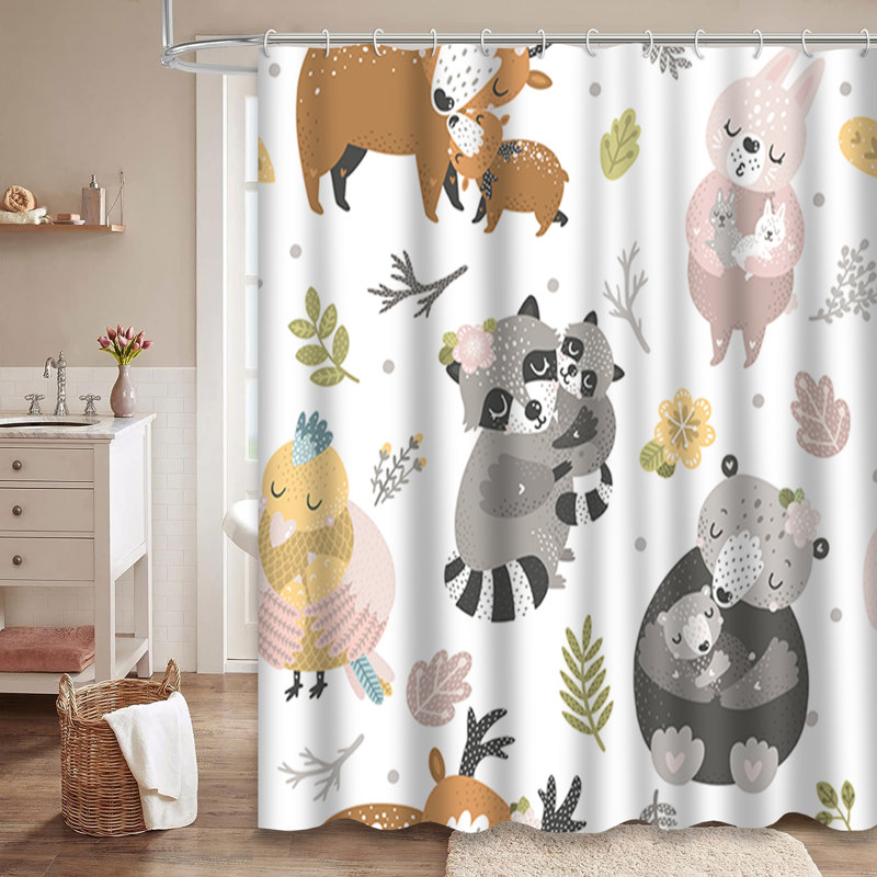 Rideau de douche avec 12 crochets Kids, L 72 po x l 78 po