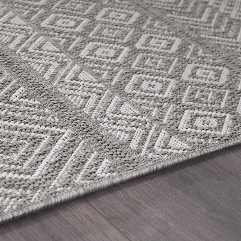 Tapis d'extérieur résistant aux taches avec motif boho pour patio ou balcon, Rectangle 2 pi x 3 pi 3 po
