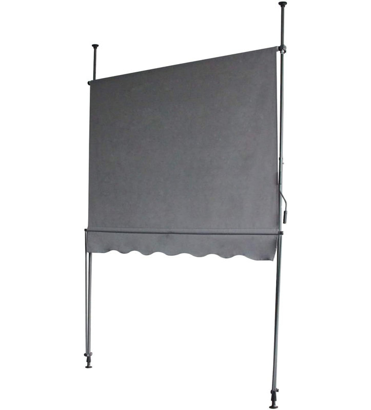 Dakota Fields 300cm W x 120cm D Polyester Cover Retractable Patio Awning, Grey