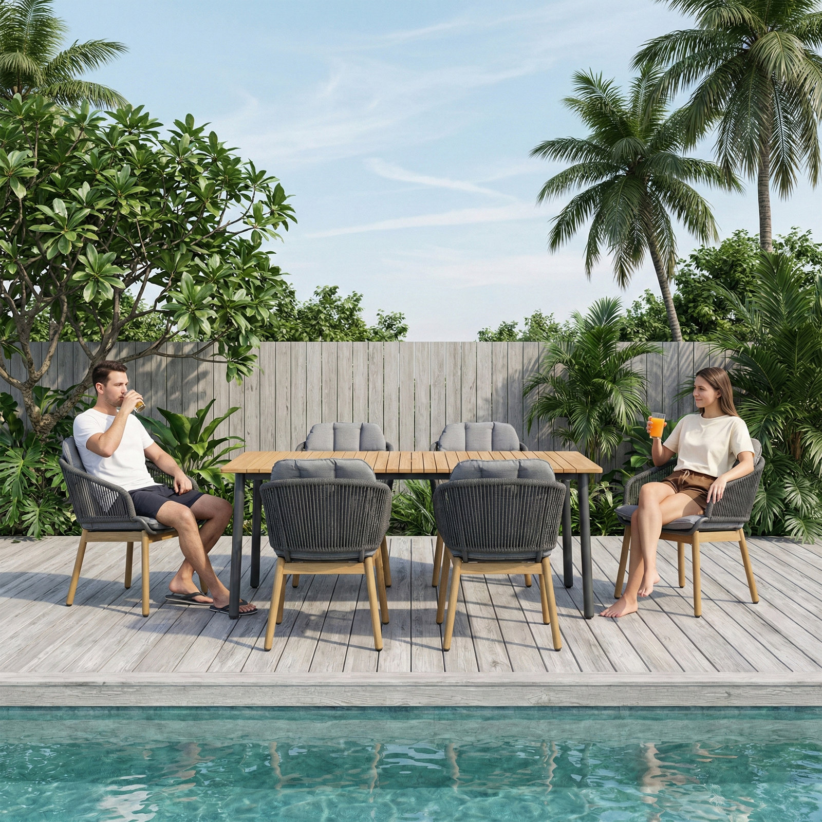Parkview 70" Rectangular 6 - Person Outdoor Dining Set