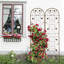 Ensemble de 2 treillis de jardin en métal 86,7 po x 19,7 po - Support antirouille pour plantes grimpantes, fleurs, vignes, légumes, cour extérieure, décoration de patio-130081210