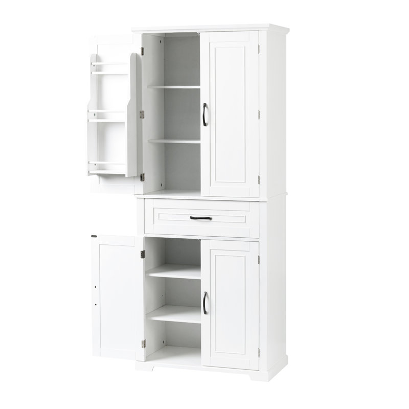 Armoire de rangement blanche avec tiroir - Tablette ajustable, pour différents espaces, Blanc