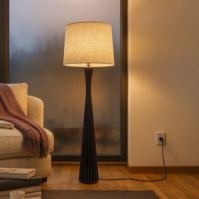 Baldwin Tall Resin Floor Lamp With Linen Shade