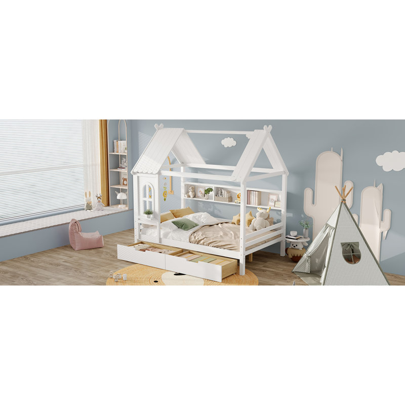 Lits en bois peu encombrants avec rangement, conception enfantine, usage domestique