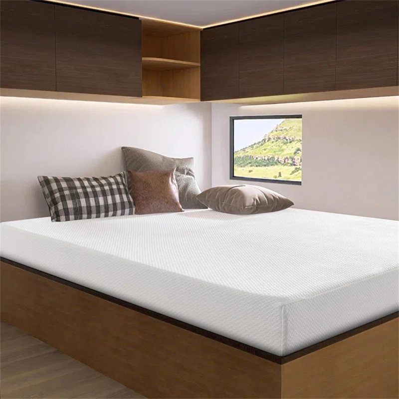 Mattress Memory Foam Mattress, Cooling Green Tea/Gel Medium Firm Bed Mattress In A Box For Camper/Trailer/Truck, Short Queen