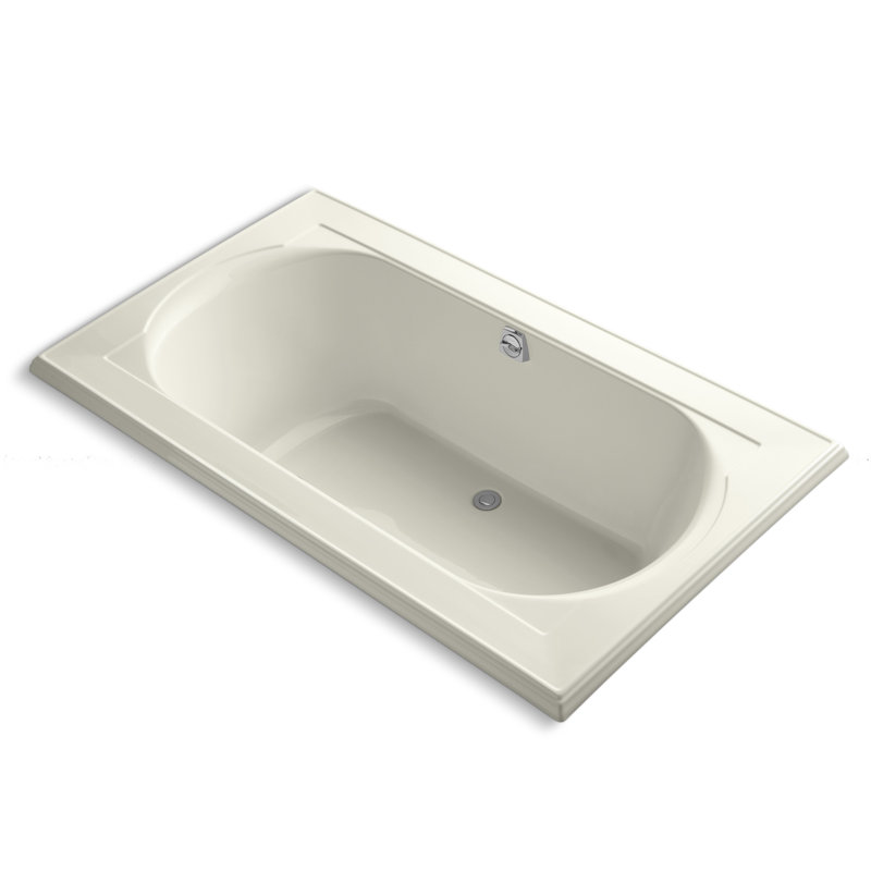 Memoirs 72" x 42" Drop In Soaking Acrylic Bathtub, Biscuit