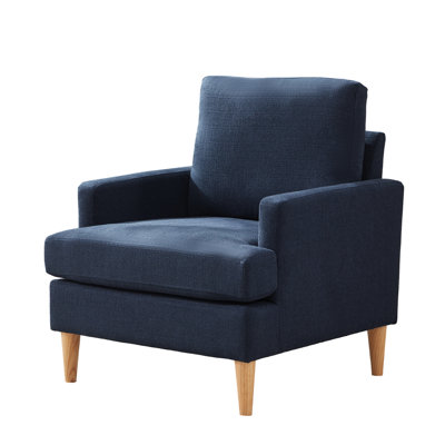 Upholstered Armchair with Square Arms