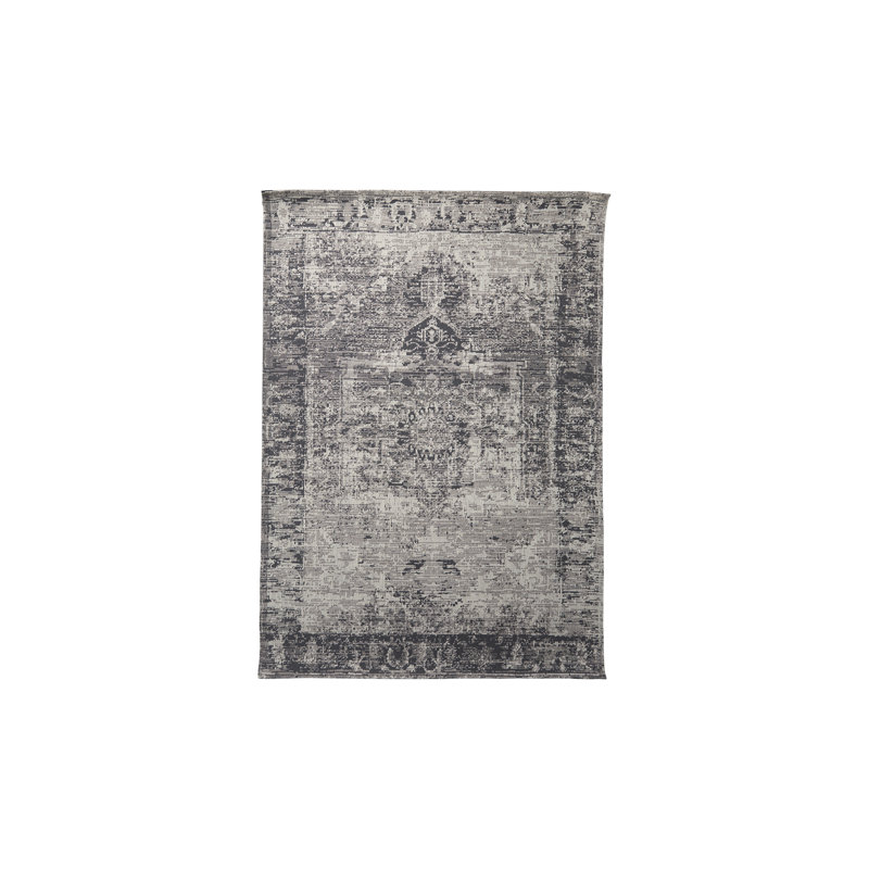 Tapis gris marocain en laine / polyester tissé à la machine 5 pi x 8 pi, Rectangle 5 pi x 8 pi