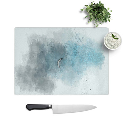 Glass Moon Over india in Abstract Chopping Board