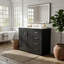 Ensemble de meuble-lavabo 36 po avec lavabo en céramique, meuble de rangement pour salle de bain avec cadre en bois massif, ensemble de meuble-lavabo autoportant avec 3 tiroirs et portes à fermeture douce-647701543