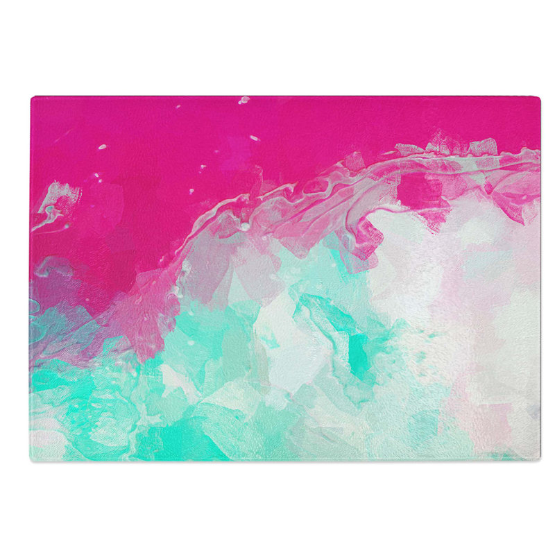 Glass Lucky Heart in Abstract Chopping Board, 39 cm W x 28.5 cm L