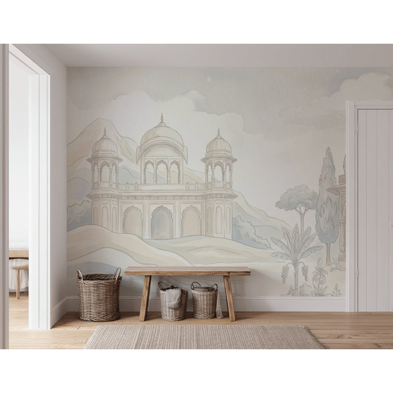 Murale de style mughal, Texturé non collé, 200 po x 120 po