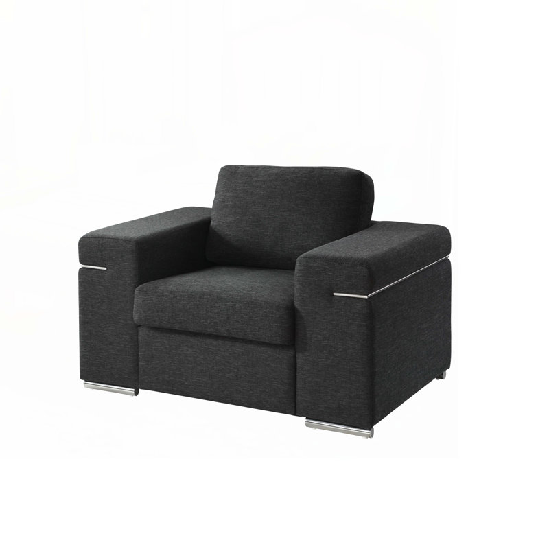 Fauteuil club 45 po, Tissu noir