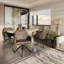Upholstered Metal Upholstered Back Armchair-1863128621