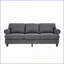 Canapé de salon à 3 places 83 po American Classic - tissu de polyester doux, housses amovibles et amp; Rangement | Gris | Polyester | Accoudoirs ronds-722767155-722767154