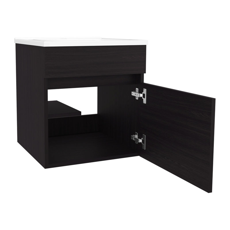 Meuble-lavabo flottant mural Finish, Wenge