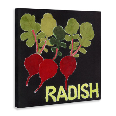Collaged Radish Vegetables Canvas, design by Nancy Overton