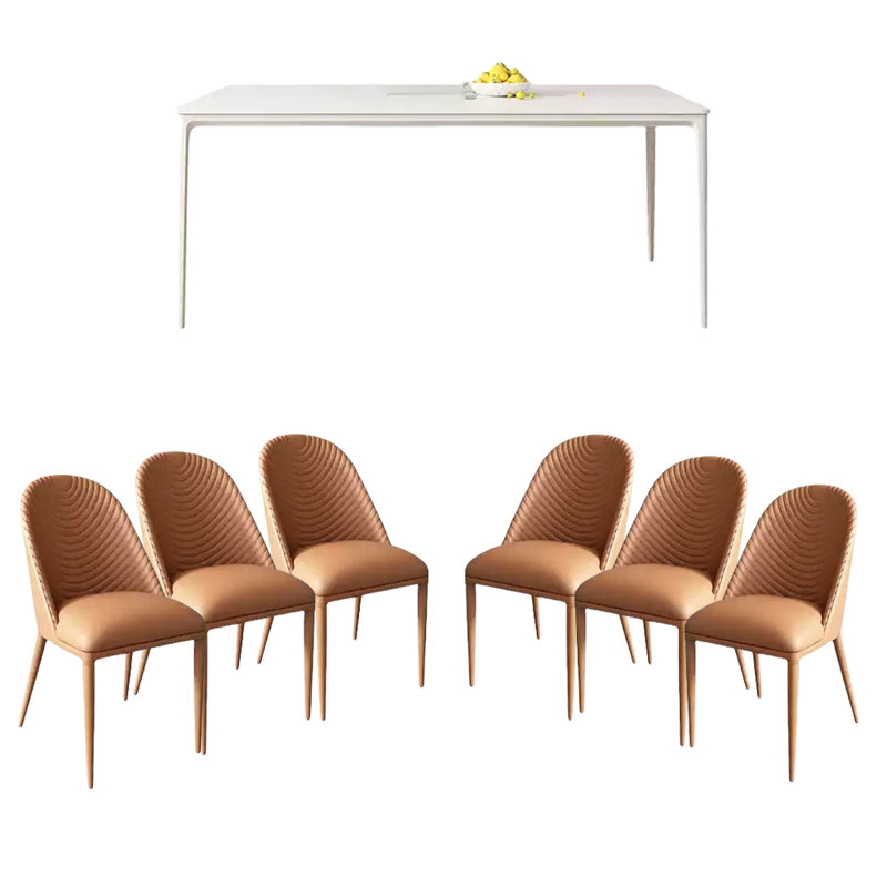 Ensembles de table de salle à manger Simple Rock Plate, H 29,52 po x L 70,86 po x l 35,43 po, Orange