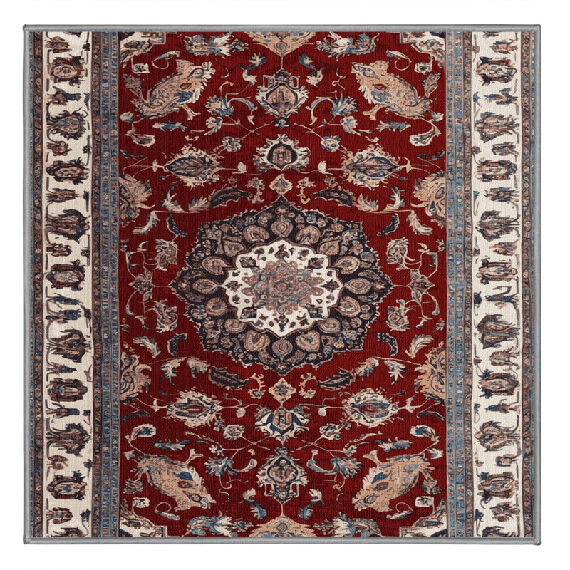 Tapis brun lavable à la machine, Carré 3 pi