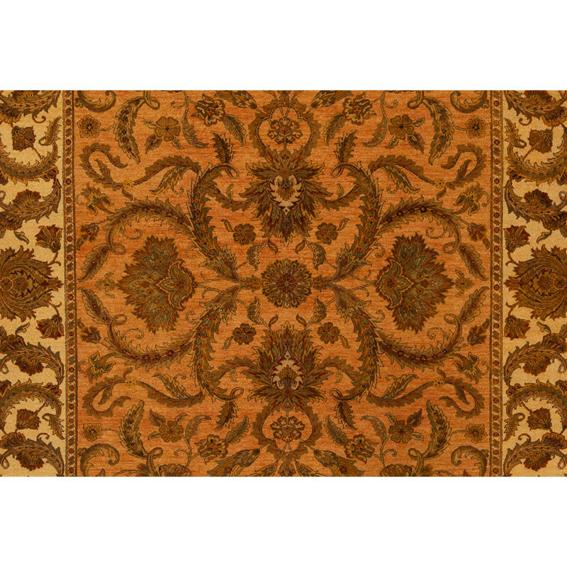 Tapis rouille et ivoire noué à la main de haute qualité