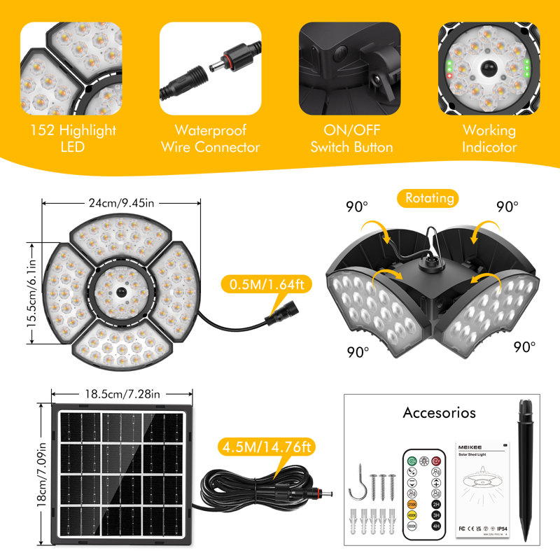 Solar Shed Light Indoor Outdoor with Motion Sensor and Remote Control