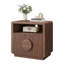 Table de chevet ajourée à 2 tiroirs H 23 po avec station de charge, panneau à lattes et tablette ouverte, table de bout à profil courbé pour chambre à coucher, salon, canapé et bureau (ensemble de 2)-2056366710-2056366708