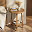 Table de bout ronde en bois massif 19,7 pouces avec rangement ouvert-1783565824