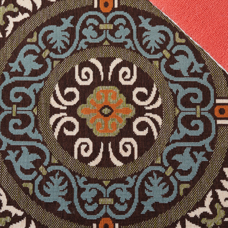 Tapis oriental d'intérieur / extérieur Coucou Performance, Carré 6 pi 7 po