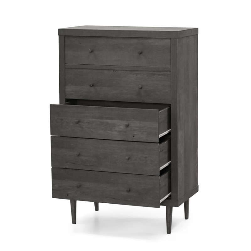 Commode à 5 tiroirs, Gris