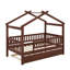 Twin wooden house bed with trundle-922912830