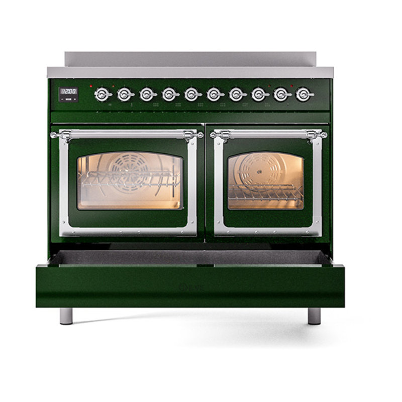 ILVE Nostalgie II Noblesse 40 in Induction Range, Emerald Green/Chrome