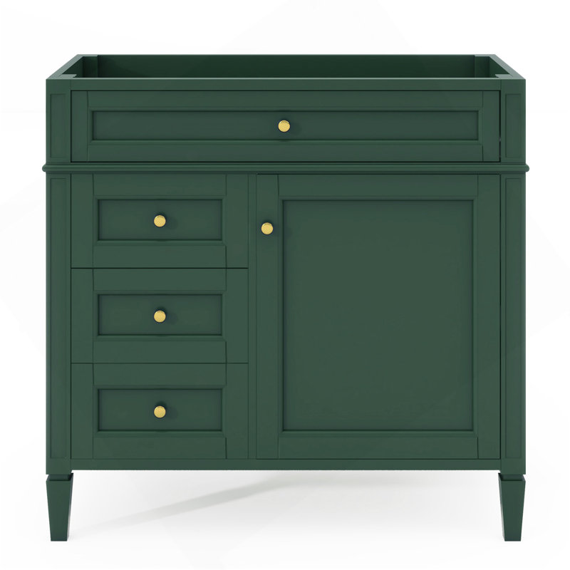 Meuble-lavabo de 36 po sans lavabo supérieur, armoire de rangement moderne avec tiroirs et tiroir basculant, cadre en bois (évier de lavabo non inclus)